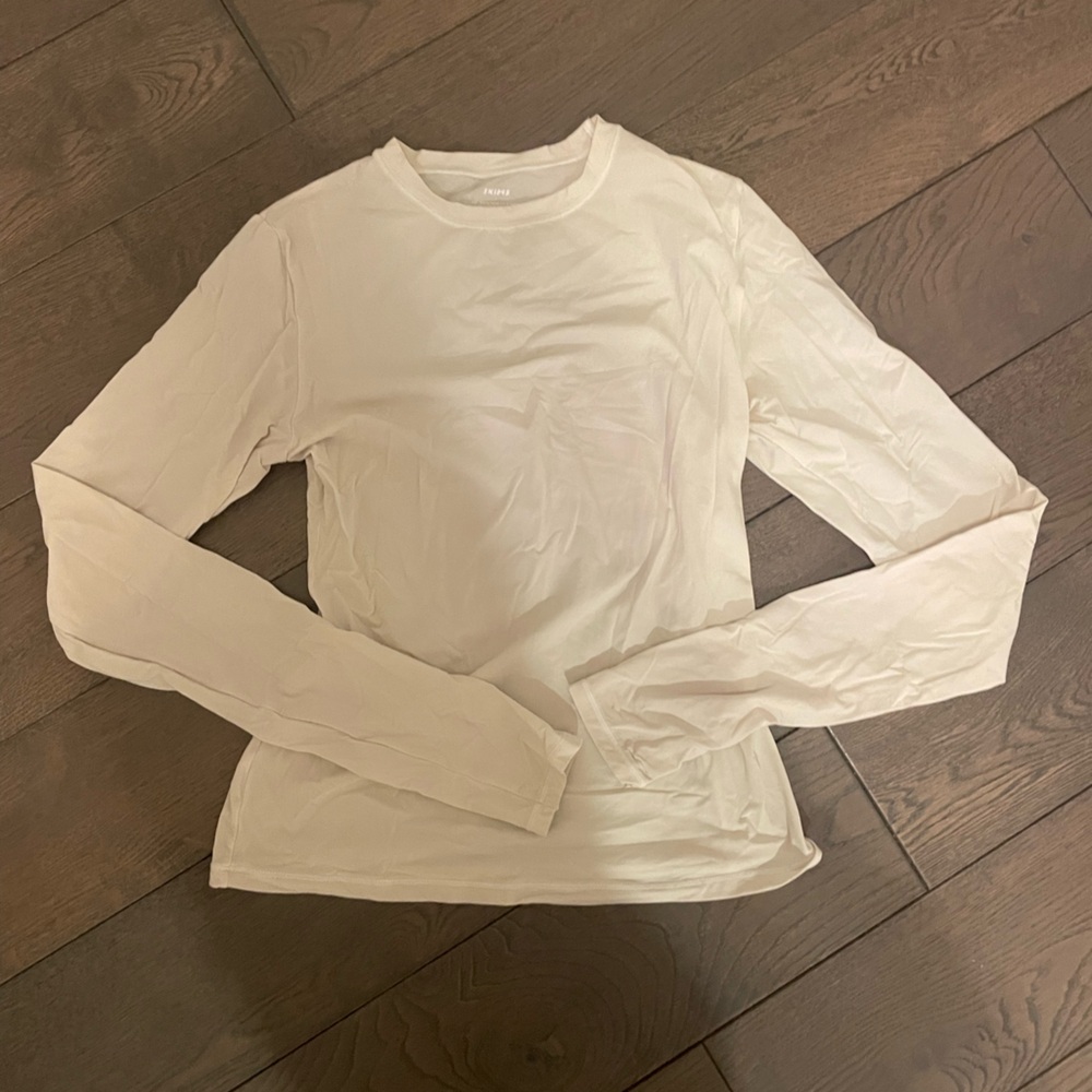 SKIMS Long Sleeve Crewneck Top in Ivory
